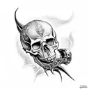 skull missing jaw giger  tattoo design idea
