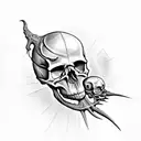 skull missing jaw giger  tattoo design idea