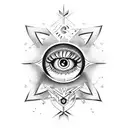 Create a tattoo featuring a computer chip with the All-Seeing Eye symbol integrated into the design tattoo design idea