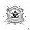 Create a tattoo featuring a computer chip with the All-Seeing Eye symbol integrated into the design tattoo design idea