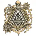 freemason square and compass tattoo design idea
