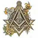 freemason square and compass tattoo design idea