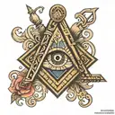 freemason square and compass tattoo design idea