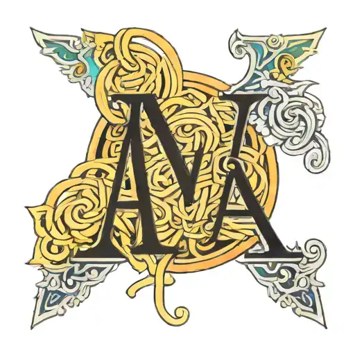 Ava spelled out in pasta tattoo design idea