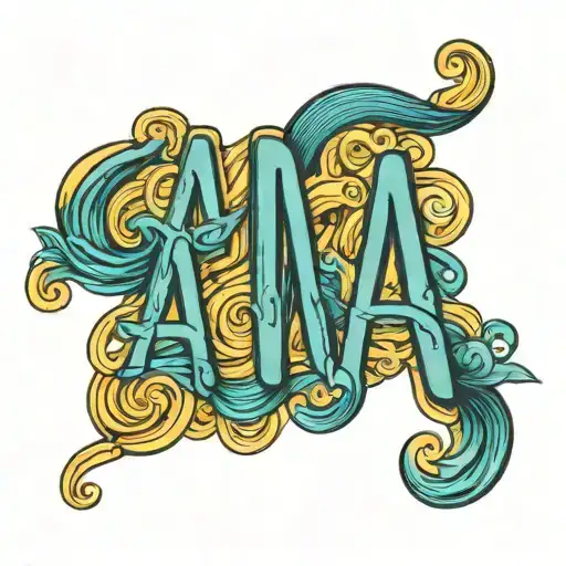 Ava spelled out in pasta tattoo design idea