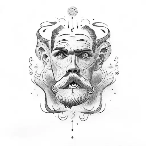 Nietzsche's head  tattoo design idea