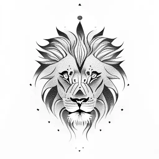 small lion warrior tattoo design idea