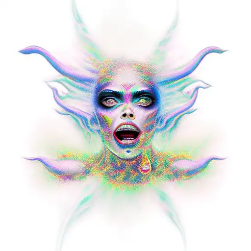 cara diosa Kali demoníaca sacando la lengua  tattoo design idea