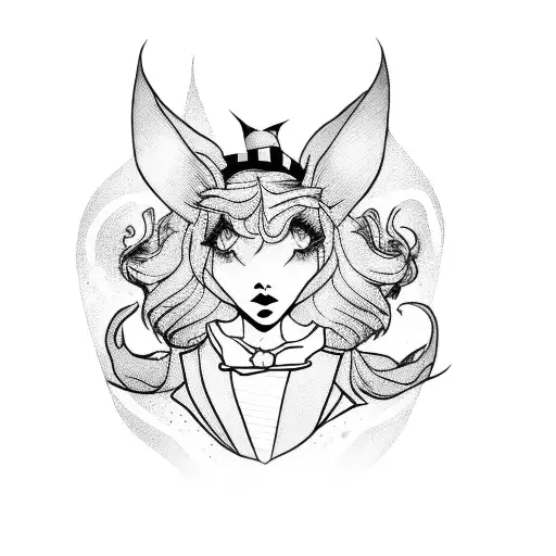 Alice in wonderland tattoo design idea