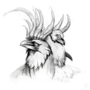 two ravens back to back Norse mythology  tattoo design idea