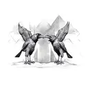 two ravens back to back Norse mythology  tattoo design idea