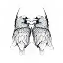 two ravens back to back Norse mythology  tattoo design idea
