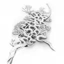 Pohutukawa tattoo design idea