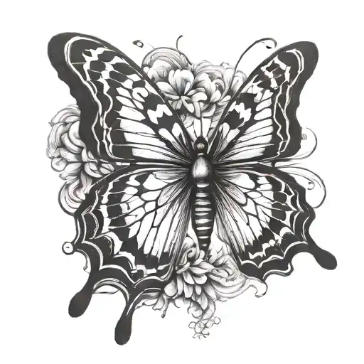 masculine butterfly  tattoo design idea