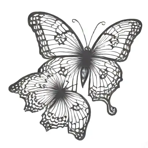 masculine butterfly  tattoo design idea