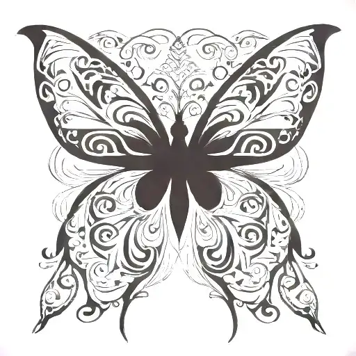 masculine butterfly  tattoo design idea