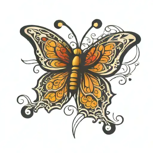 masculine butterfly  tattoo design idea