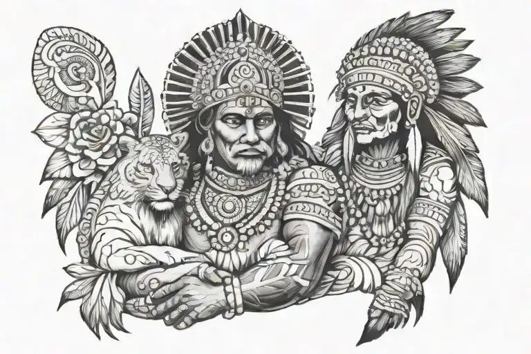 1991 leo august indian happiness love tattoo design idea