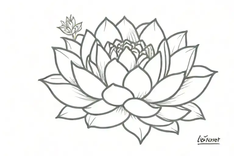 1991 leo august lotus happiness love tattoo design idea