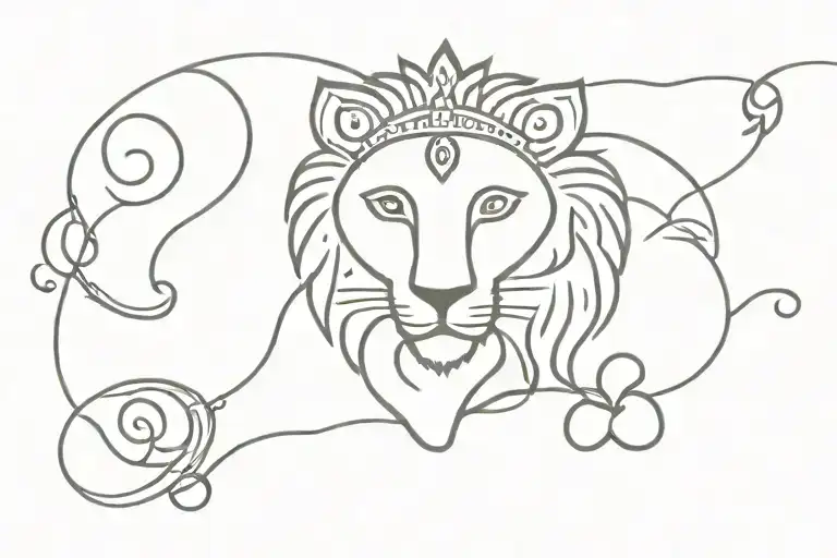 1991 leo august indian happiness love tattoo design idea