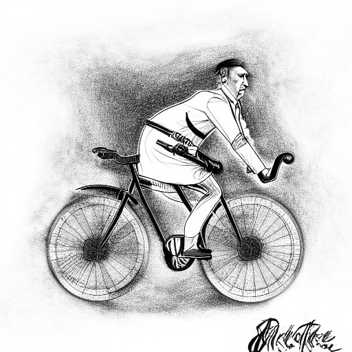 Hitler Riding bike tattoo design idea