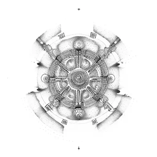 Romani wheel tattoo design idea