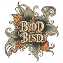 make a cursive text saying exactly "BPD best pùssy disorder"  tattoo design idea
