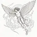 myth icarus falling tattoo design idea