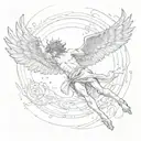 myth icarus falling tattoo design idea
