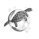 moon turtle lighthouse tattoo design idea
