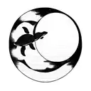 moon turtle lighthouse tattoo design idea