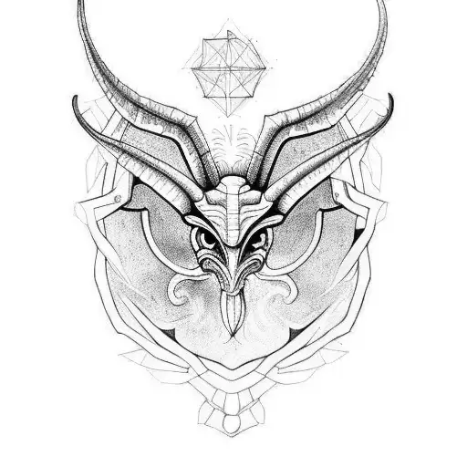 baphomet insectoid tattoo design idea