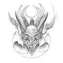 baphomet cyberpunk tattoo design idea