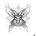 baphomet cyberpunk tattoo design idea