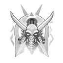 baphomet cyberpunk tattoo design idea