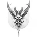 baphomet cyberpunk tattoo design idea