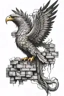 pheonix breaking through a brick wall tatoo design tattoo design idea