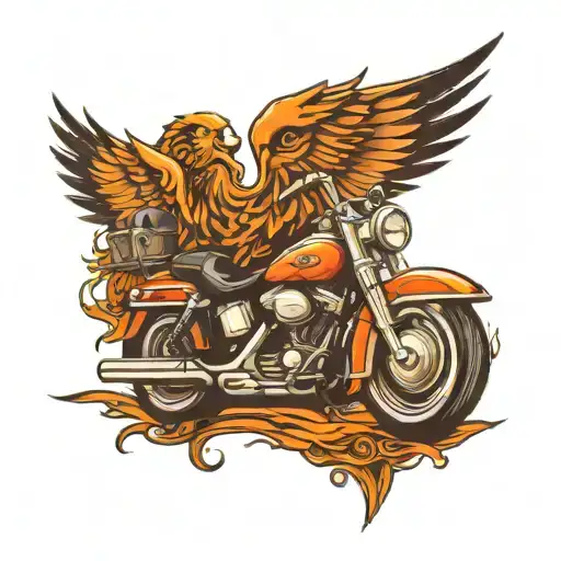 Harley Davidson and wings  tattoo design idea