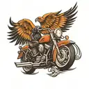 Harley Davidson and wings  tattoo design idea