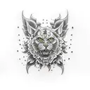 grim patch work tattoo design idea