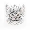 grim patch work tattoo design idea