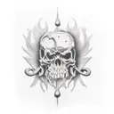 grim patch work tattoo design idea