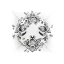 grim patch work tattoo design idea