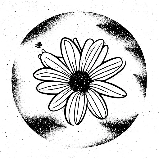 flower planet tattoo design idea