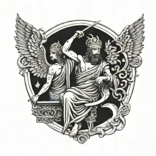 Ancient Greec the weavers of destiny tattoo design idea