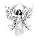 faceless angel tattoo design idea