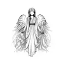 faceless angel tattoo design idea