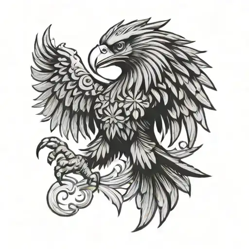 albanian eagle with skanderbeg tattoo design idea