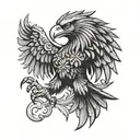albanian eagle with skanderbeg tattoo design idea
