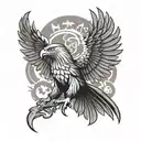 albanian eagle with skanderbeg tattoo design idea